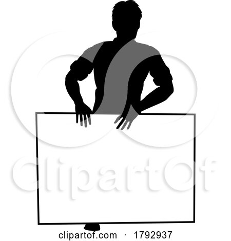Protest Rally March Picket Sign Silhouette Person by AtStockIllustration