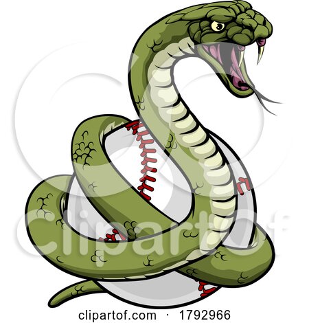 Snake Baseball Ball Animal Sports Team Mascot by AtStockIllustration