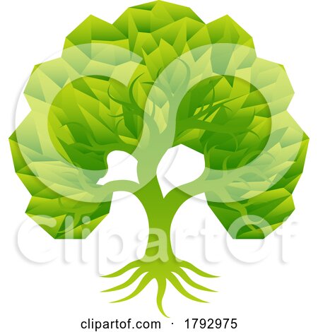 Green Tree and Roots by AtStockIllustration