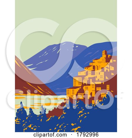Abruzzo Lazio and Molise National Park with Lake Barrea and Mount Marsicano Italy WPA Art Deco Poster by patrimonio