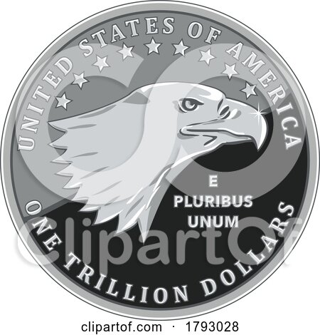 One Trillion Dollar Coin of United States of America Isolated by patrimonio