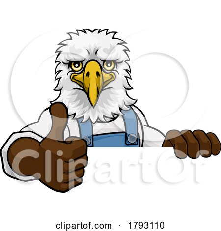 Eagle Mascot Plumber Mechanic Handyman Worker by AtStockIllustration