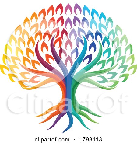 Rainbow Tree Abstract Stylised Concept Design Icon by AtStockIllustration