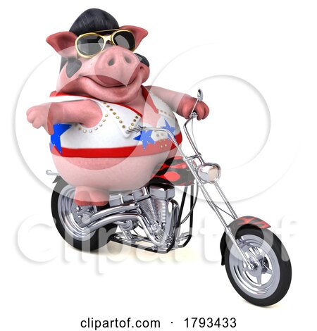 motorcycle cruiser clipart black and white pig