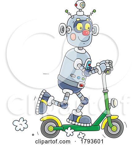 Cartoon Robot Using a Kick Scooter by Alex Bannykh