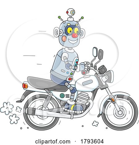 Cartoon Robot Biker by Alex Bannykh