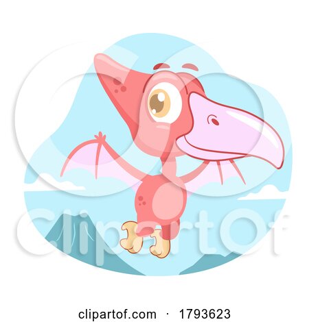 Cartoon Cute Pterodactyl Dinosaur by Hit Toon