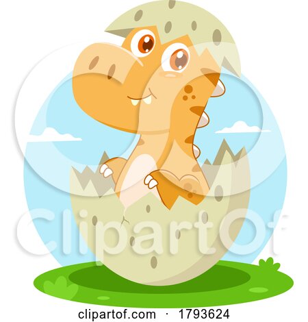 Cartoon Cute Dinosaur Hatching by Hit Toon