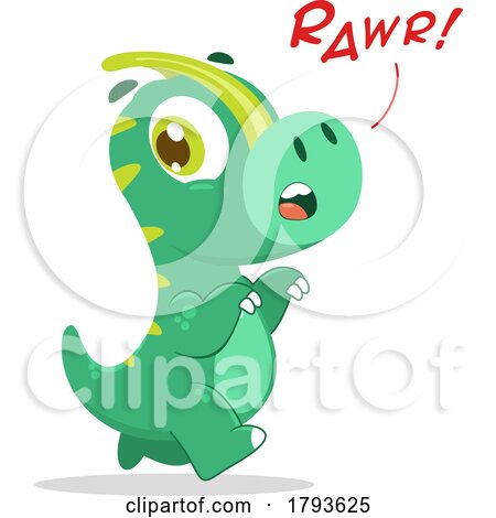 Cartoon Cute Dinosaur Roaring by Hit Toon