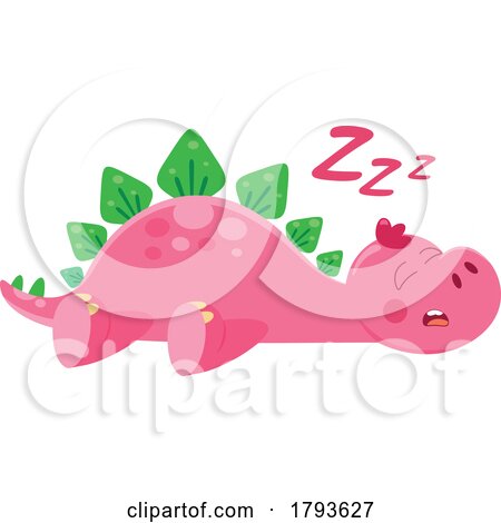 Cartoon Cute Dinosaur Sleeping by Hit Toon