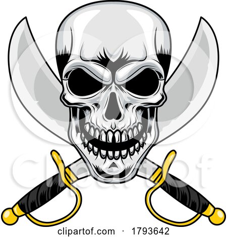 Pirate Skull over Crossed Swords by Hit Toon
