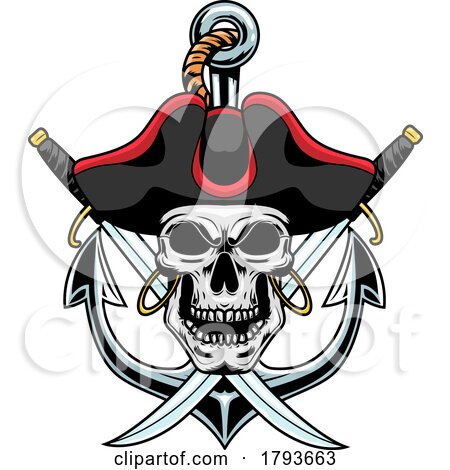 Pirate Skull over Crossed Swords and an Anchor by Hit Toon