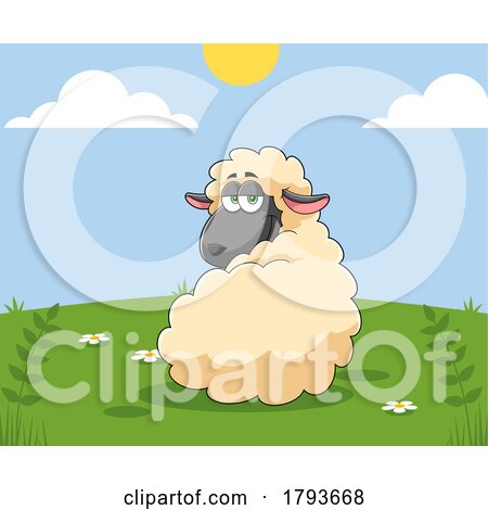 Cartoon Sheep Resting by Hit Toon