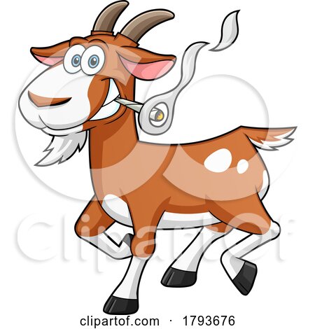 Cartoon Goat Smoking a Doobie by Hit Toon