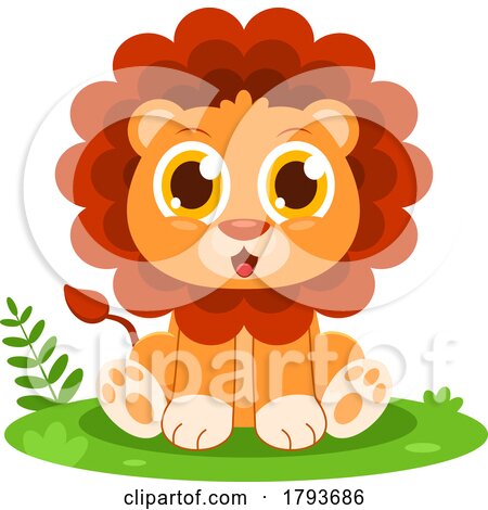 Cartoon Cute Baby Lion by Hit Toon