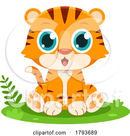 Cartoon Cute Baby Tiger by Hit Toon