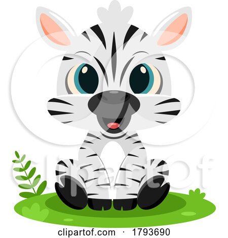 Cartoon Cute Baby Zebra by Hit Toon