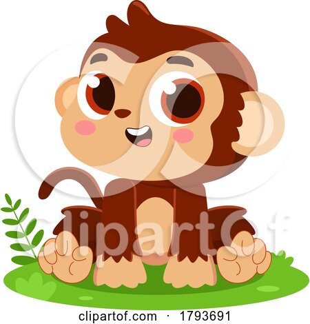 Cartoon Cute Baby Monkey by Hit Toon
