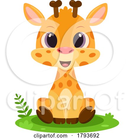Cartoon Cute Baby Giraffe by Hit Toon