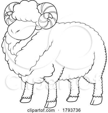 Cartoon Black and White Sheep by Hit Toon
