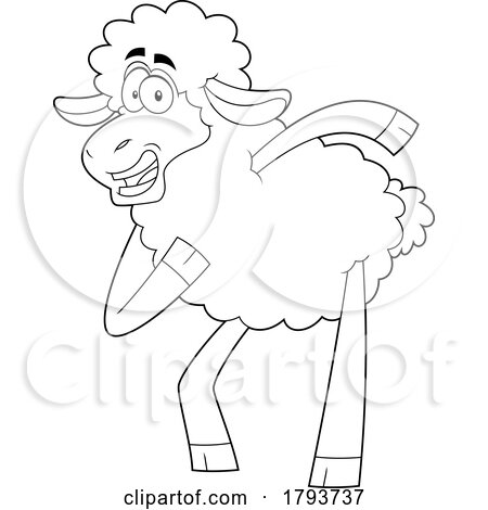 Cartoon Black and White Sheep Dancing by Hit Toon