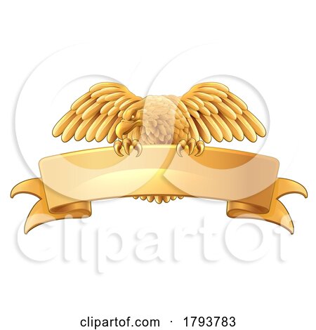 Eagle Scroll Symbol Crest Banner Parchment Design by AtStockIllustration