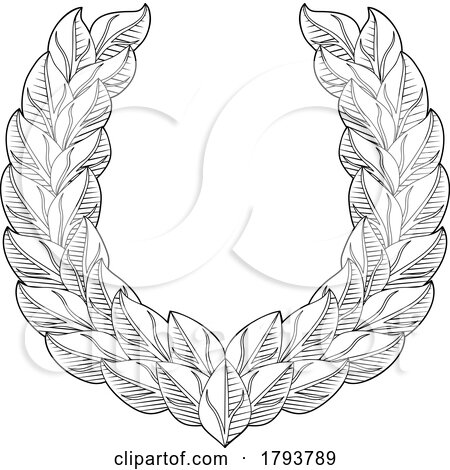 Laurel Wreath Branch Leaf Emblem Heraldry Design by AtStockIllustration