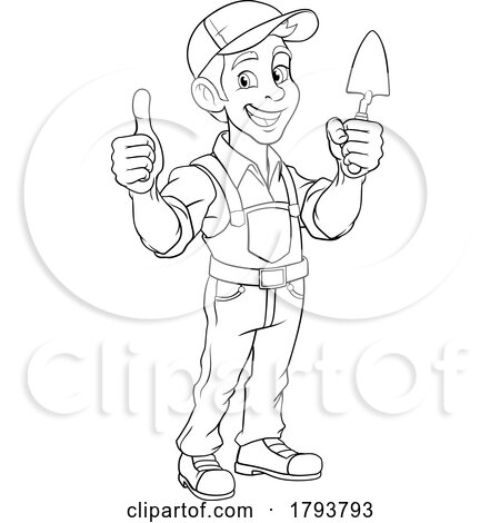 Bricklayer Mascot Tool Mason Construction Mascot by AtStockIllustration