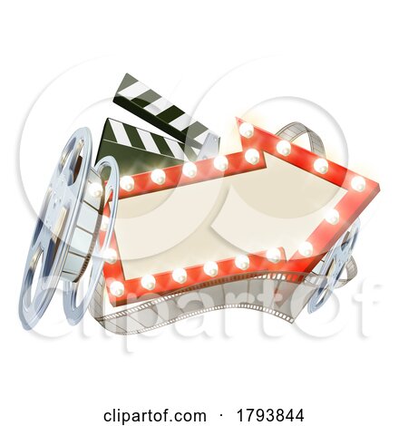 Arrow Sign Film Cinema Frame Movie Concept by AtStockIllustration