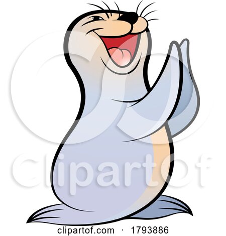 Cartoon Clapping Sea Lion by Lal Perera