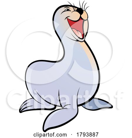 Cartoon Laughing Sea Lion by Lal Perera
