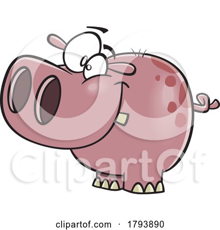 Clipart Cartoon Hippo Calf by toonaday