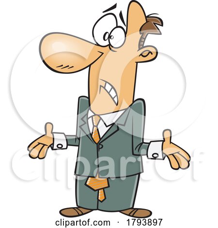 Clipart Cartoon Business Man Shrugging by toonaday