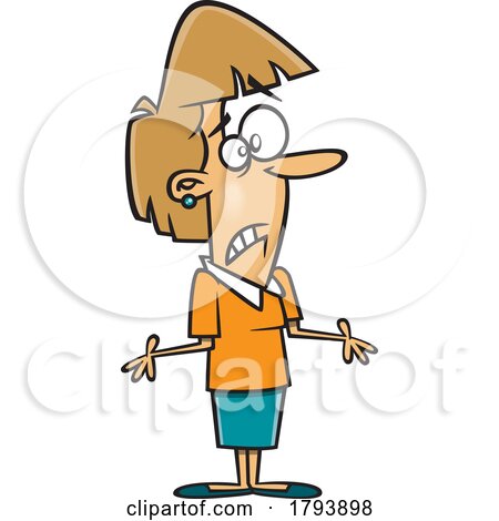 Clipart Cartoon Woman Shrugging by toonaday