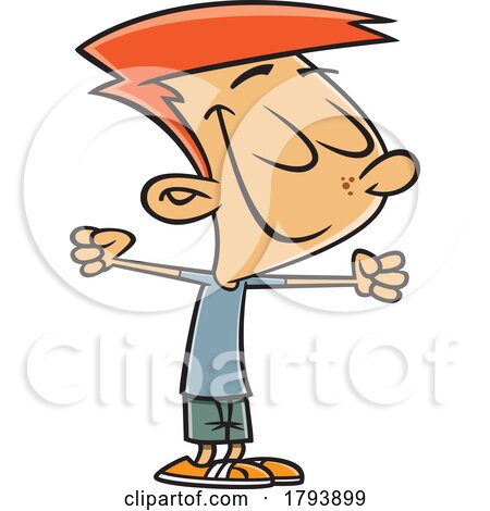 Clipart Cartoon Boy Stretching by toonaday