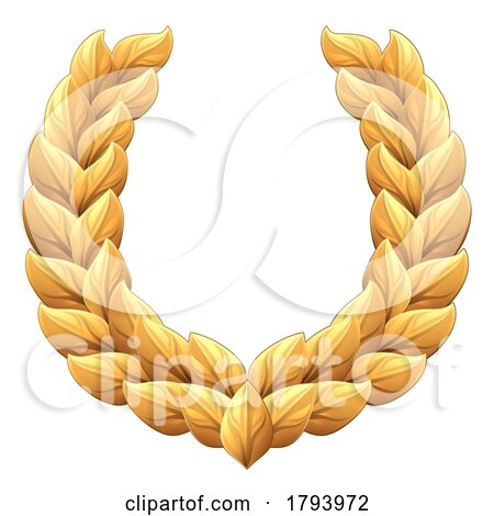 Laurel Wreath Gold Branch Emblem Heraldry Design by AtStockIllustration