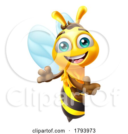Honey Bumble Bee Cartoon Bumblebee Cute Mascot by AtStockIllustration