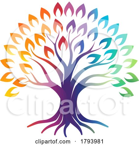 Rainbow Color Tree by AtStockIllustration