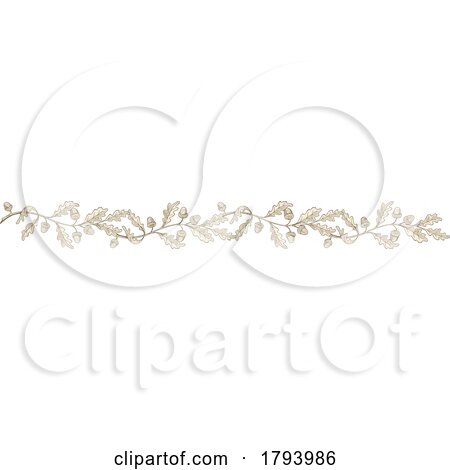 Engraved Acorn and Oak Leaf Rule Border Design by Any Vector