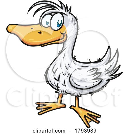 Happy Cartoon Duck. Vector Clip Art Illustration by Domenico Condello