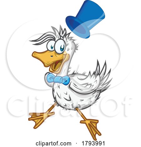 Expression of Surprise Cartoon Duck Mascot with Hat by Domenico Condello