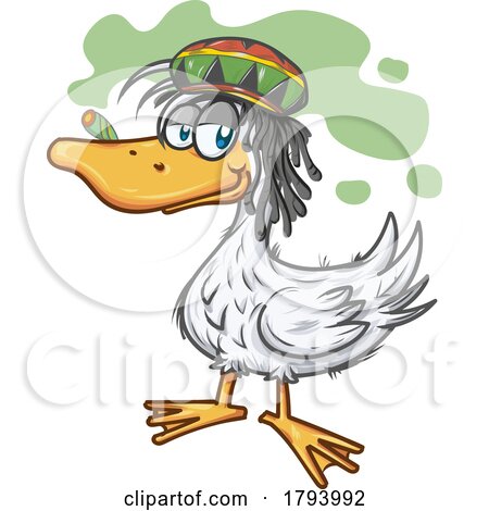 Cartoon Style Duck in the Jamaican Rasta Hat by Domenico Condello