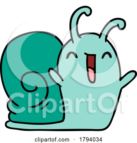 Cartoon Happy Snail by lineartestpilot