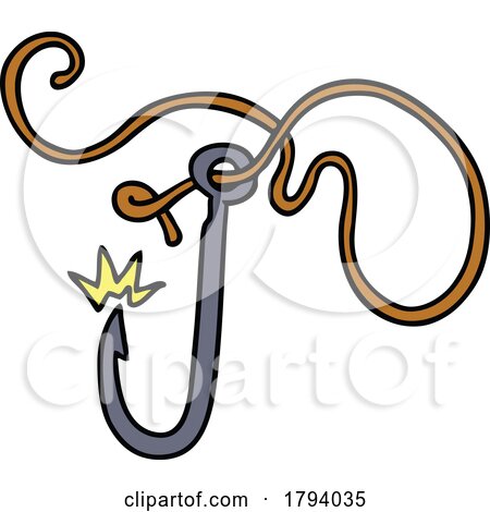 Cartoon Fishing Hook by lineartestpilot
