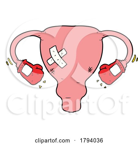 Beat up Uterus Wearing Boxing Gloves by lineartestpilot