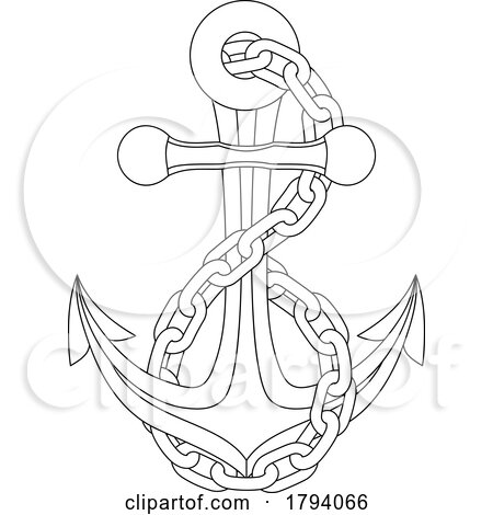 Anchor Ship Boat Chain Nautical Illustration by AtStockIllustration