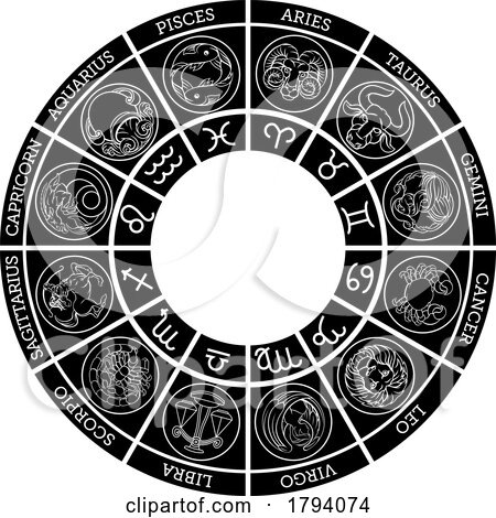 Star Signs Zodiac Horoscope Astrology Icon Symbols by AtStockIllustration