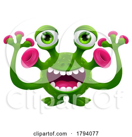 Monster Alien Cute Cartoon Funny Character Mascot by AtStockIllustration