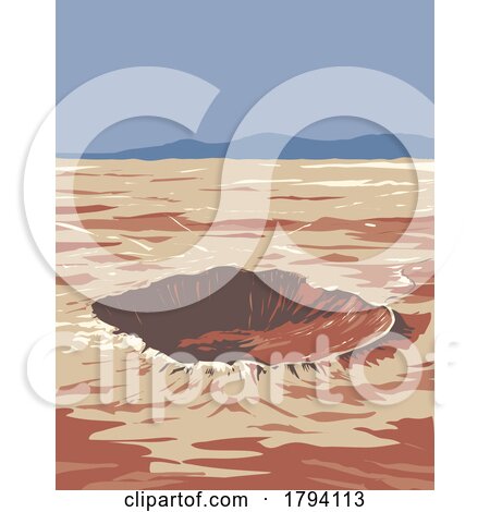 Meteor Crater or Barringer Crater Coconino County Northern Arizona USA WPA Art Poster by patrimonio