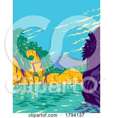 BiaknaBato National Park in San Miguel Bulacan Luzon Philippines WPA Art Deco Poster by patrimonio